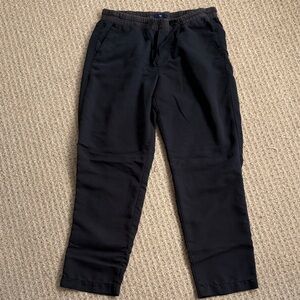 Gap Dark Gray Tencel Elastic Waist Crop Length Pull On Pant